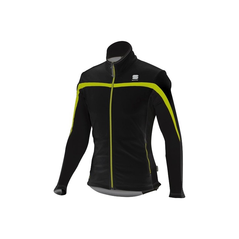 Uppvärmning jacka Sportful Squadra 2 WS Jacket svart-lime Uppvärmning jacka Sportful Squadra 2 WS Jacket svart-lime